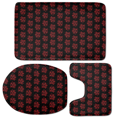Magic Pentagram Pattern Print 3 Piece Bath Mat Set