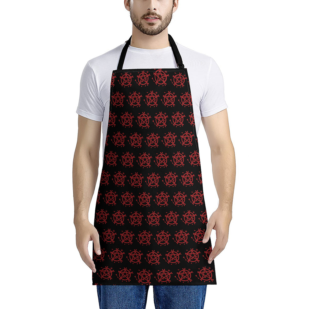 Magic Pentagram Pattern Print Apron