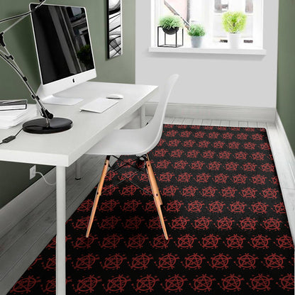 Magic Pentagram Pattern Print Area Rug