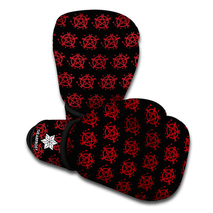 Magic Pentagram Pattern Print Boxing Gloves