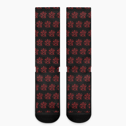Magic Pentagram Pattern Print Crew Socks