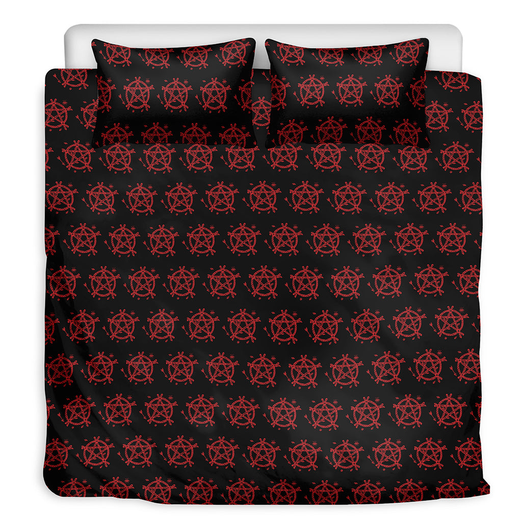 Magic Pentagram Pattern Print Duvet Cover Bedding Set