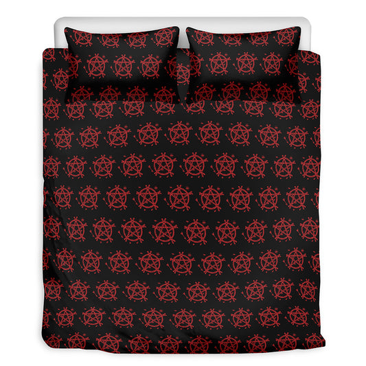 Magic Pentagram Pattern Print Duvet Cover Bedding Set