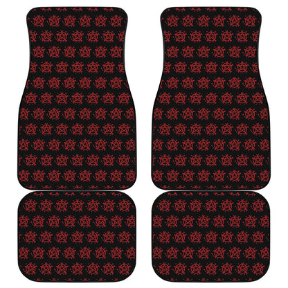 Magic Pentagram Pattern Print Front and Back Car Floor Mats