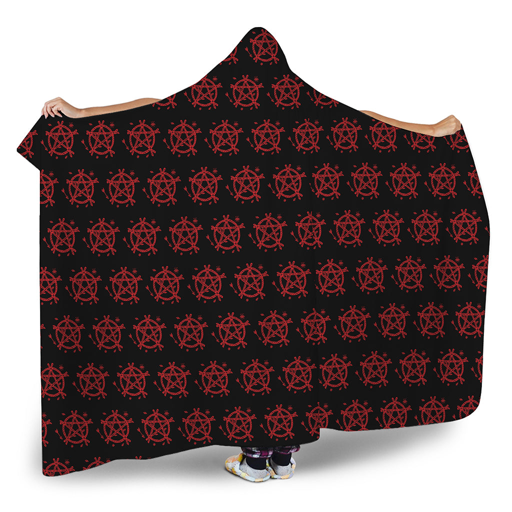 Magic Pentagram Pattern Print Hooded Blanket