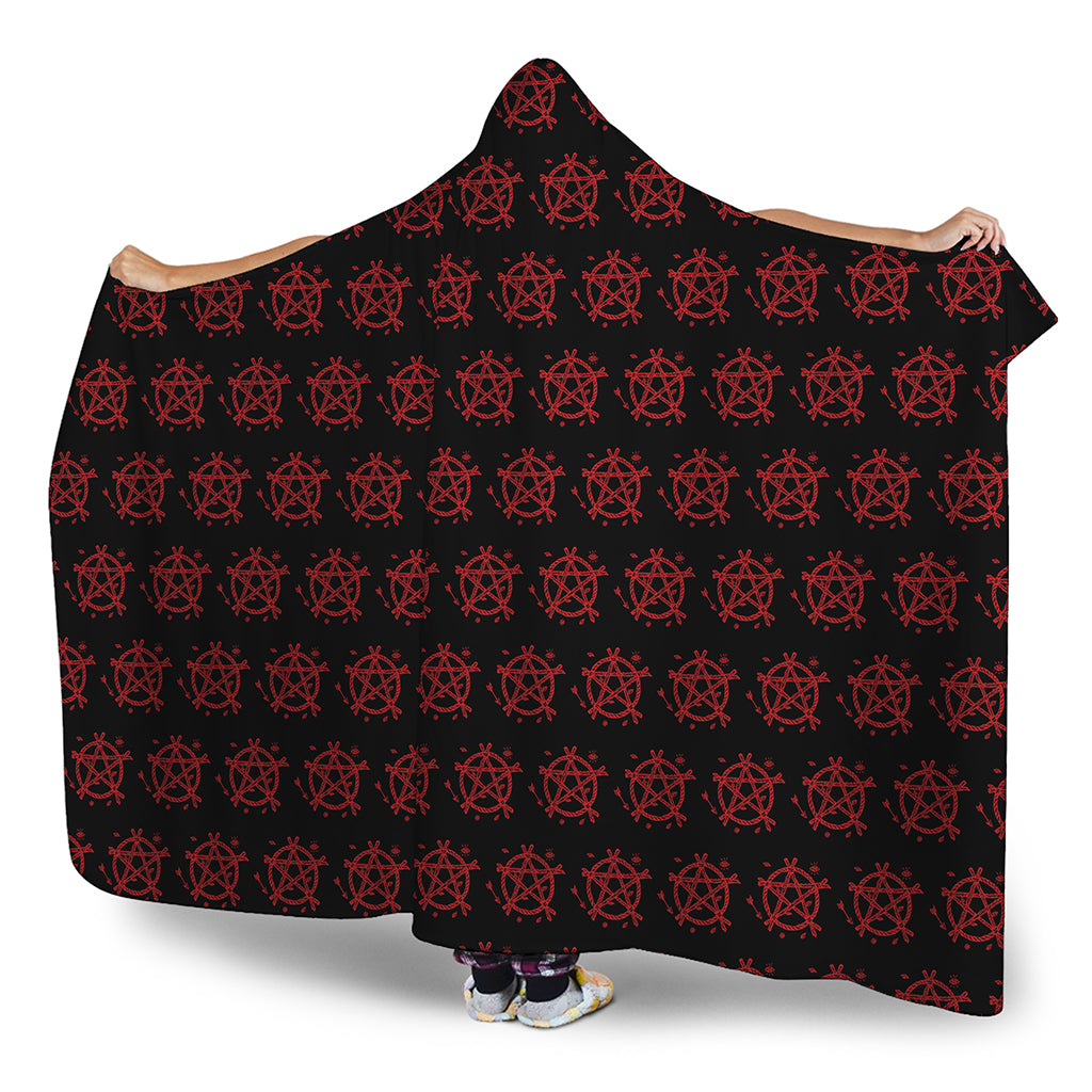 Magic Pentagram Pattern Print Hooded Blanket