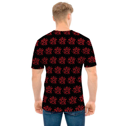 Magic Pentagram Pattern Print Men's T-Shirt