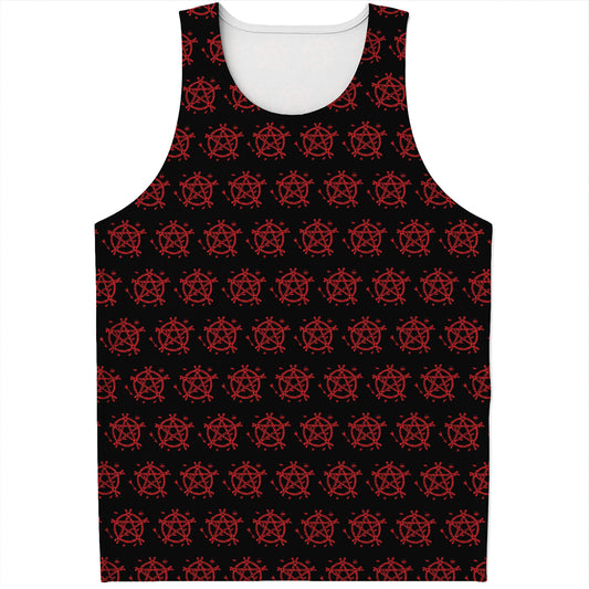 Magic Pentagram Pattern Print Men's Tank Top