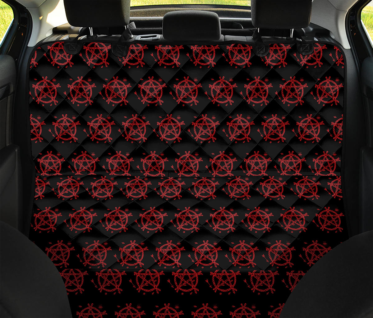 Magic Pentagram Pattern Print Pet Car Back Seat Cover
