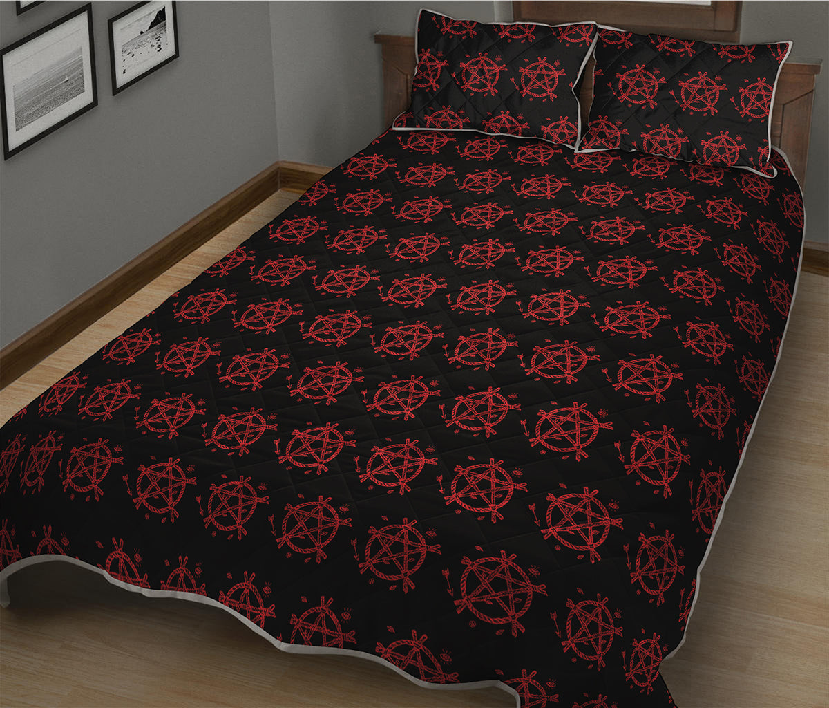 Magic Pentagram Pattern Print Quilt Bed Set