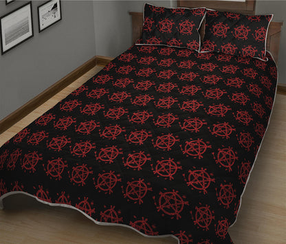 Magic Pentagram Pattern Print Quilt Bed Set