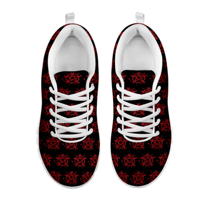Magic Pentagram Pattern Print White Sneakers