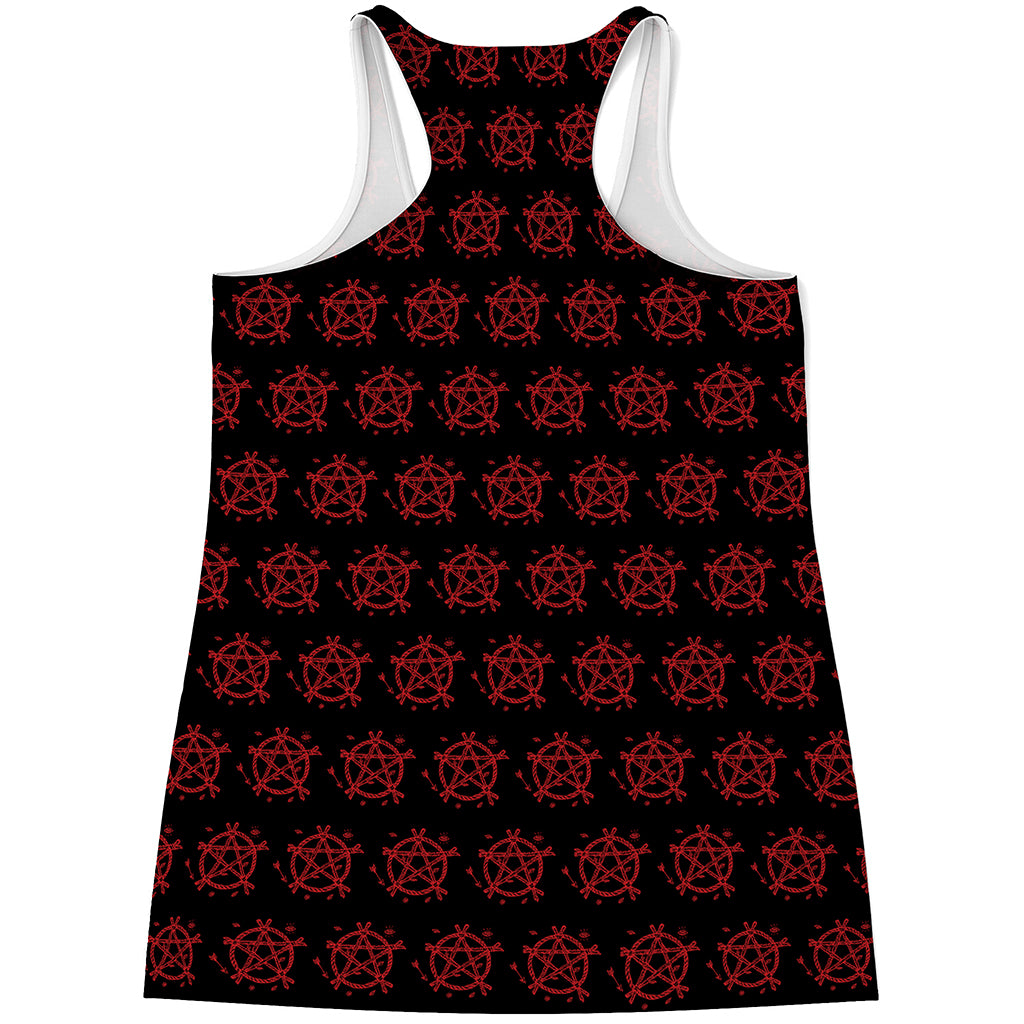 Magic Pentagram Pattern Print Women's Racerback Tank Top
