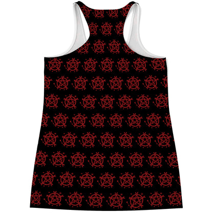 Magic Pentagram Pattern Print Women's Racerback Tank Top