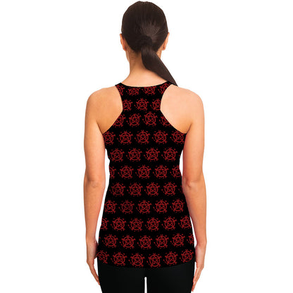 Magic Pentagram Pattern Print Women's Racerback Tank Top