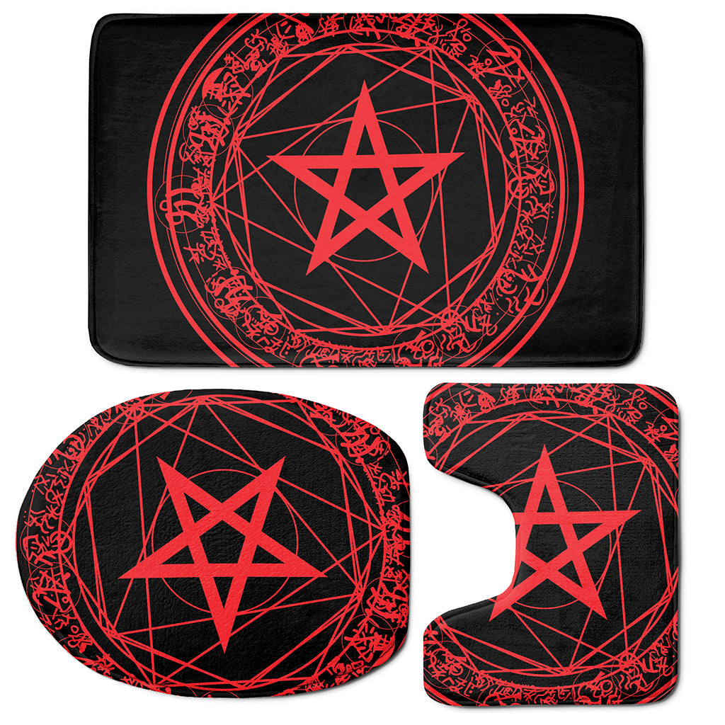 Magic Pentagram Symbol Print 3 Piece Bath Mat Set