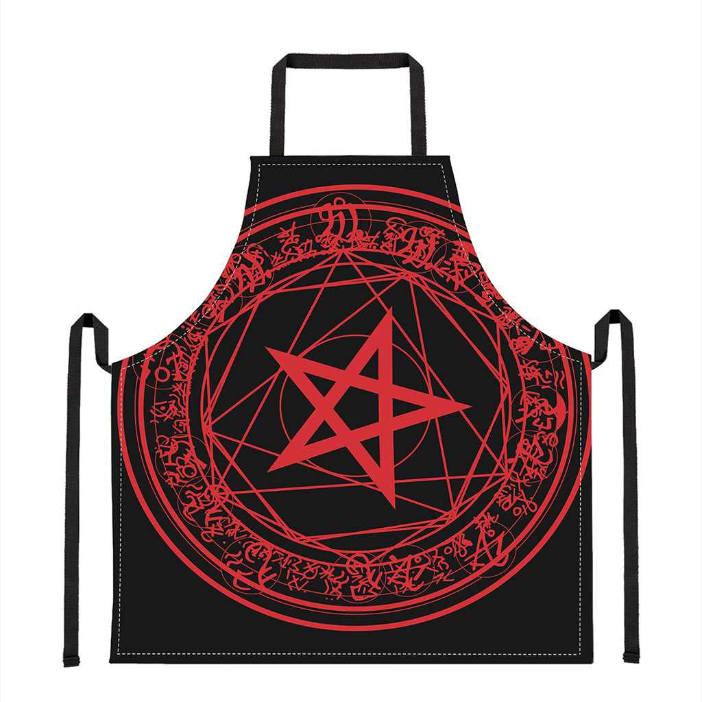 Magic Pentagram Symbol Print Apron