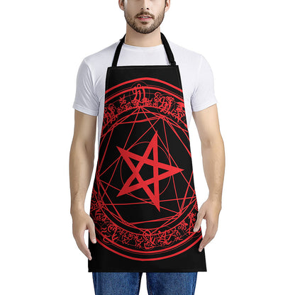 Magic Pentagram Symbol Print Apron