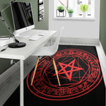 Magic Pentagram Symbol Print Area Rug