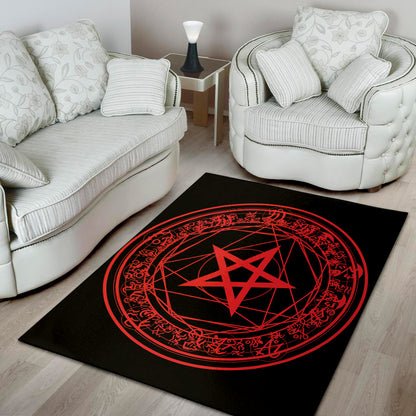 Magic Pentagram Symbol Print Area Rug