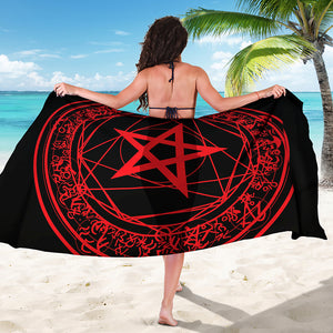 Magic Pentagram Symbol Print Beach Sarong Wrap