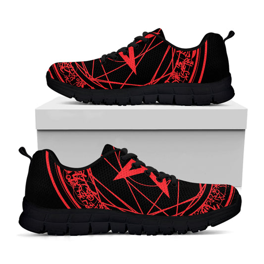 Magic Pentagram Symbol Print Black Sneakers
