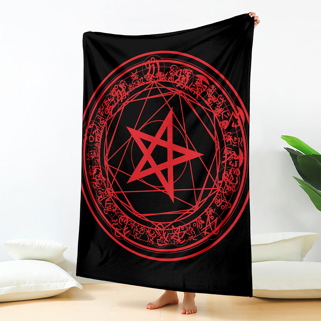 Magic Pentagram Symbol Print Blanket