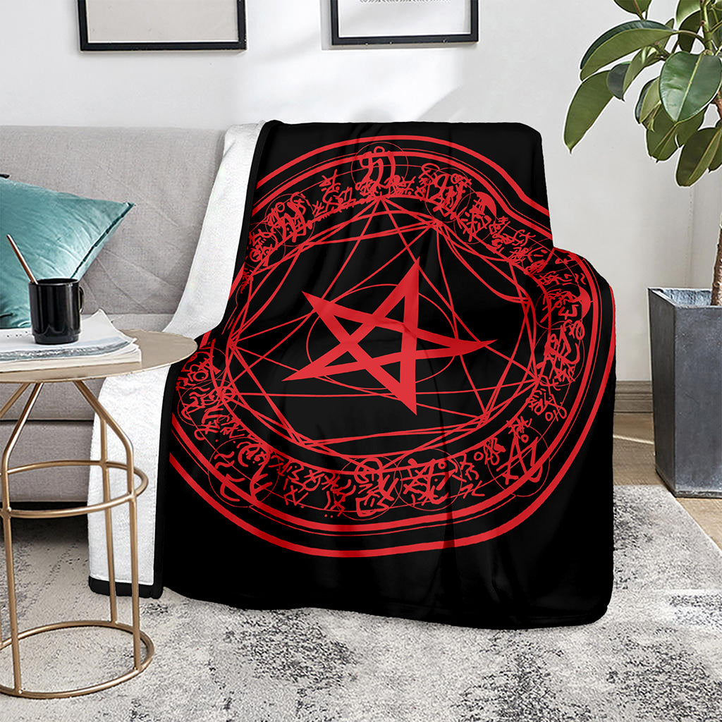 Magic Pentagram Symbol Print Blanket