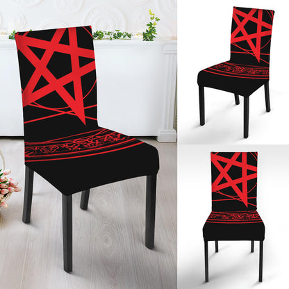 Magic Pentagram Symbol Print Dining Chair Slipcover