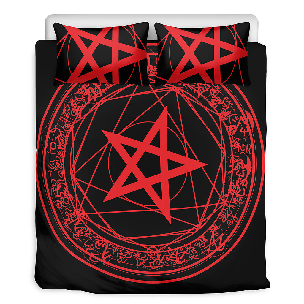 Magic Pentagram Symbol Print Duvet Cover Bedding Set