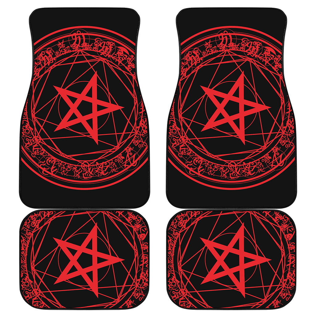 Magic Pentagram Symbol Print Front and Back Car Floor Mats
