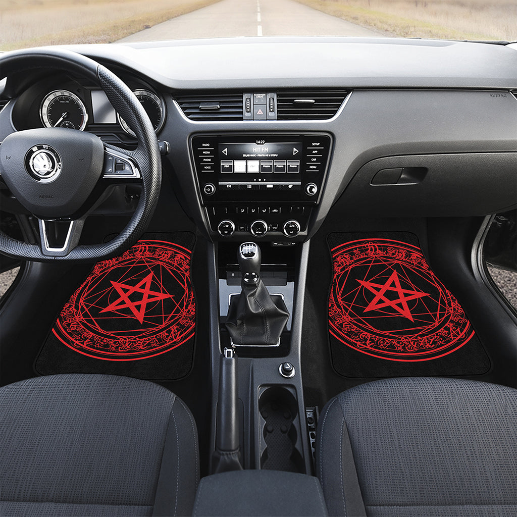 Magic Pentagram Symbol Print Front and Back Car Floor Mats