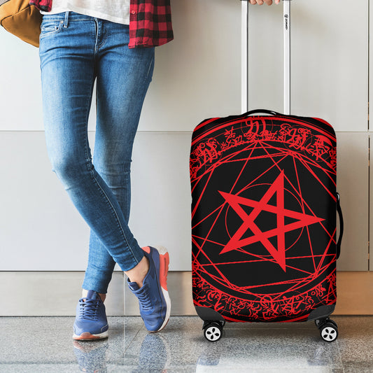 Magic Pentagram Symbol Print Luggage Cover