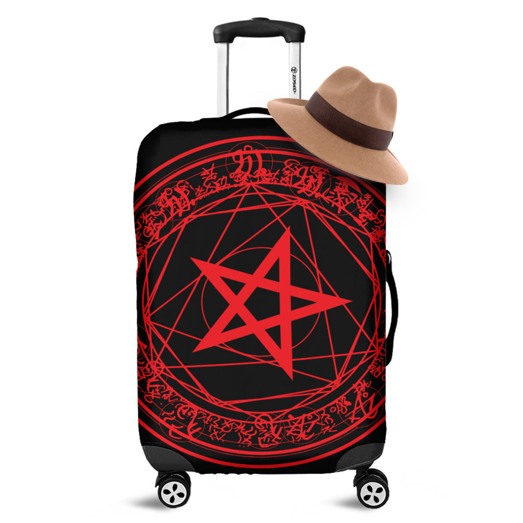 Magic Pentagram Symbol Print Luggage Cover