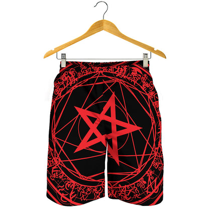 Magic Pentagram Symbol Print Men's Shorts