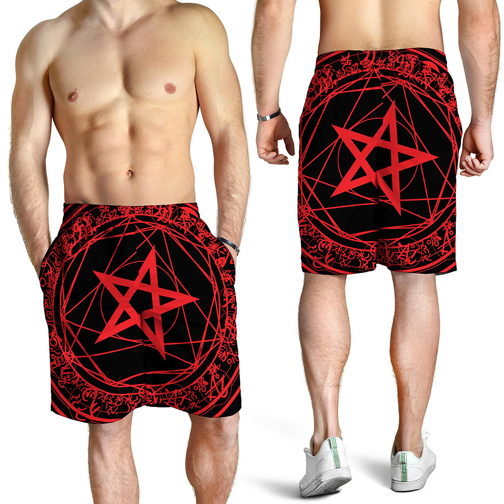 Magic Pentagram Symbol Print Men's Shorts