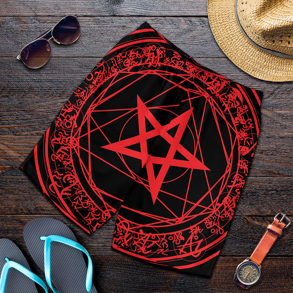 Magic Pentagram Symbol Print Men's Shorts