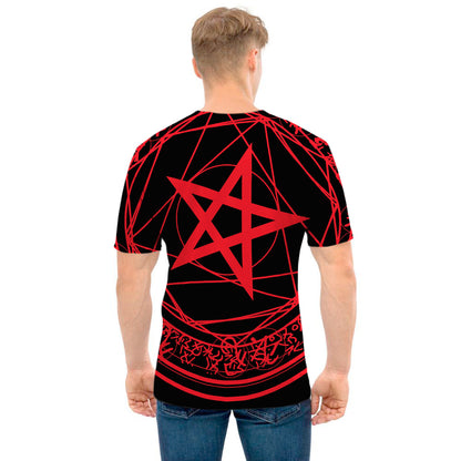 Magic Pentagram Symbol Print Men's T-Shirt