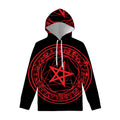 Magic Pentagram Symbol Print Pullover Hoodie