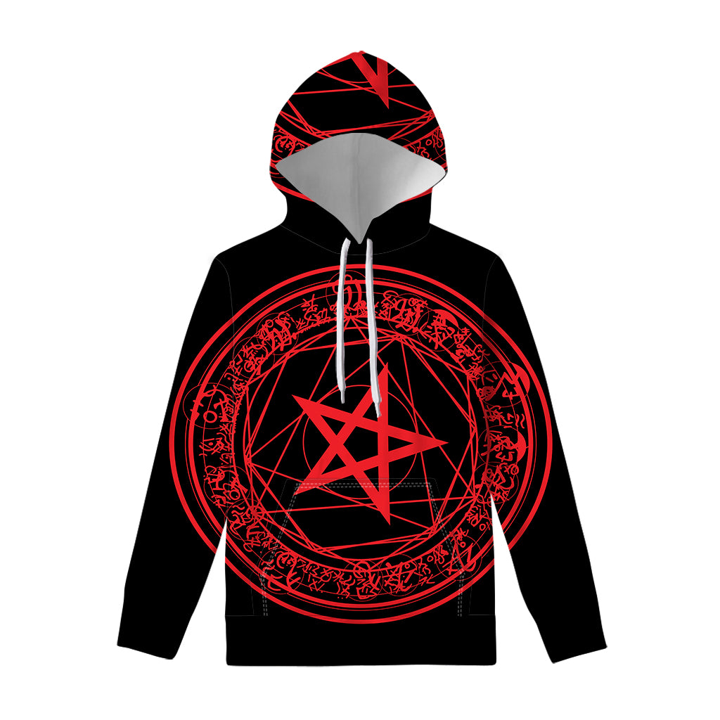 Magic Pentagram Symbol Print Pullover Hoodie