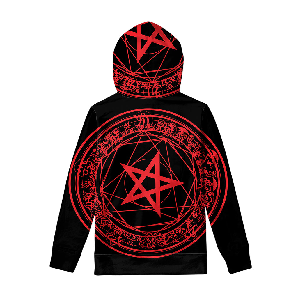 Magic Pentagram Symbol Print Pullover Hoodie