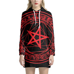 Magic Pentagram Symbol Print Pullover Hoodie Dress