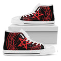 Magic Pentagram Symbol Print White High Top Sneakers