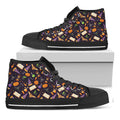 Magic Wizard Pattern Print Black High Top Sneakers