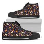 Magic Wizard Pattern Print Black High Top Shoes