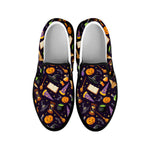Magic Wizard Pattern Print Black Slip On Shoes