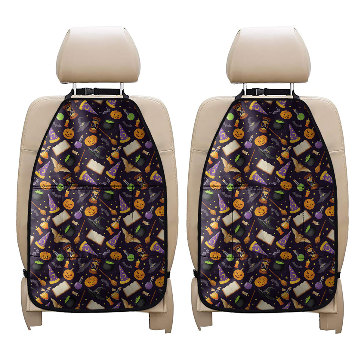 Magic Wizard Pattern Print Car Seat Organizers