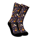 Magic Wizard Pattern Print Crew Socks