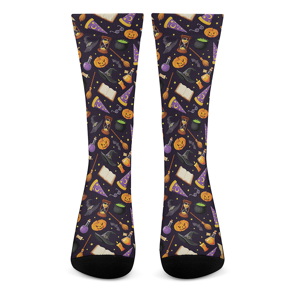 Magic Wizard Pattern Print Crew Socks