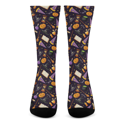 Magic Wizard Pattern Print Crew Socks